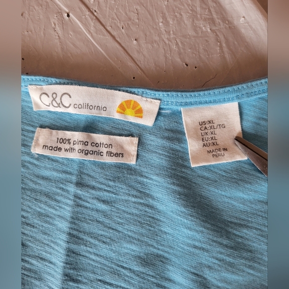 C&C California Sky Blue Tank Top, Size XL - Picture 3 of 5